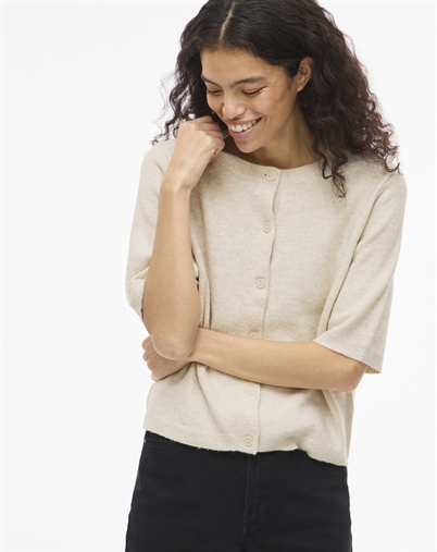 Vila - VILiga O-Neck Strik Cardigan - Birch/Melange 